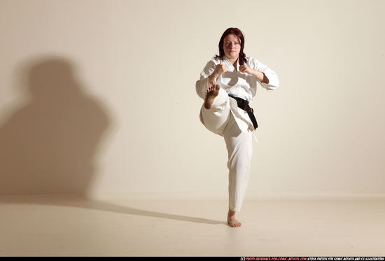 Woman Adult Average White Martial art Moving poses Sportswear