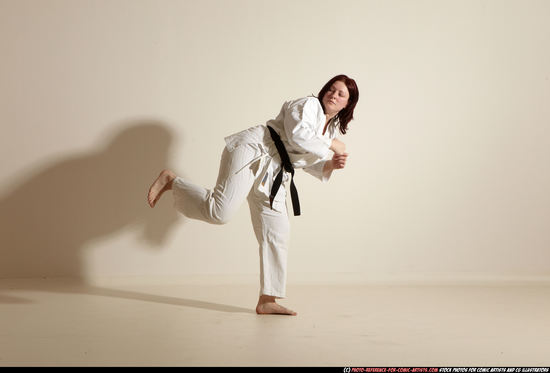 Woman Adult Average White Martial art Moving poses Sportswear