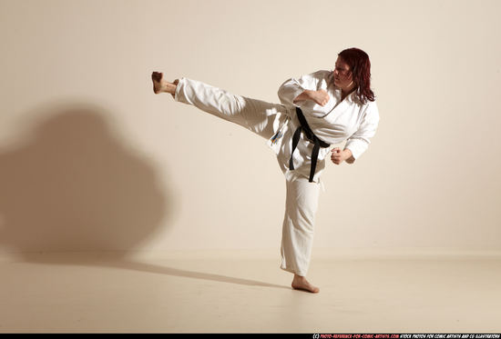 Woman Adult Average White Martial art Moving poses Sportswear