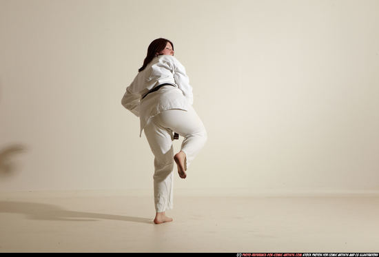 Woman Adult Average White Martial art Moving poses Sportswear