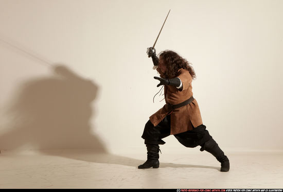 Man Adult Average White Fighting with sword Moving poses Army