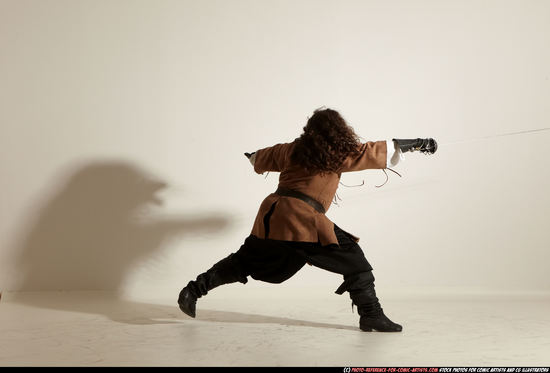 Man Adult Average White Fighting with sword Moving poses Army