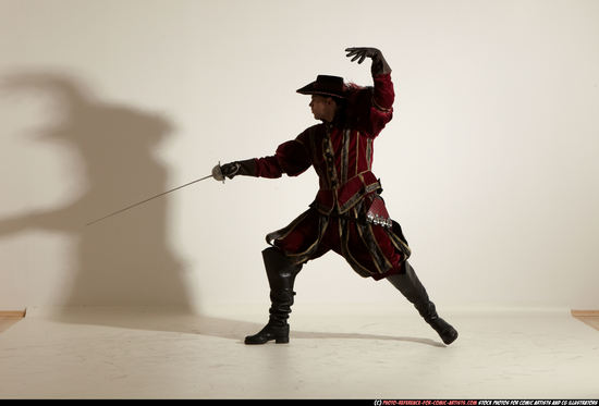 Man Adult Average White Fighting with sword Moving poses Army