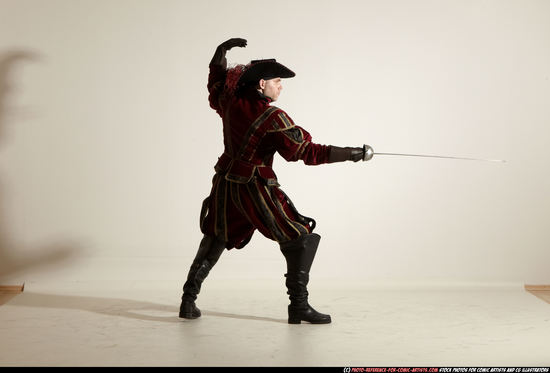 Man Adult Average White Fighting with sword Moving poses Army