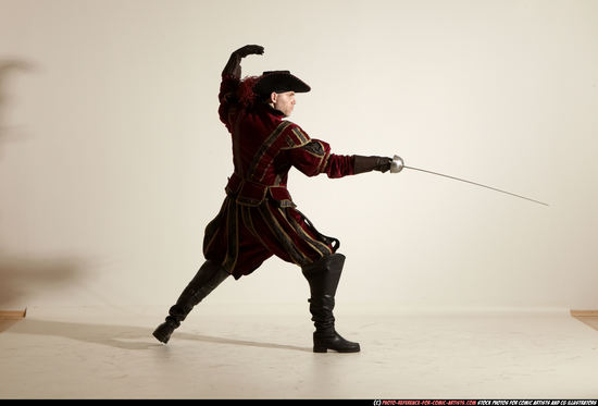 Man Adult Average White Fighting with sword Moving poses Army