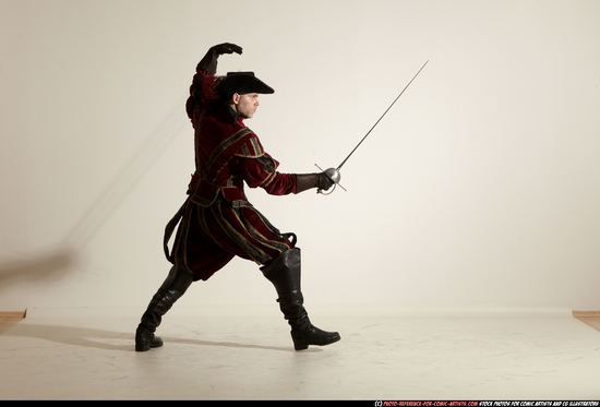 Man Adult Average White Fighting with sword Moving poses Army