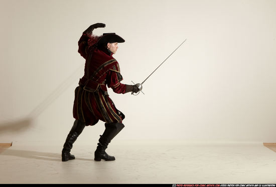 Man Adult Average White Fighting with sword Moving poses Army