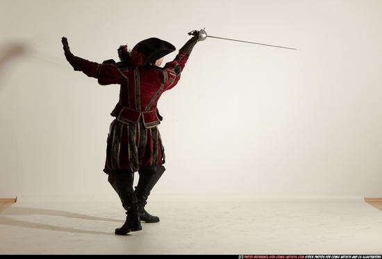 Man Adult Average White Fighting with sword Moving poses Army