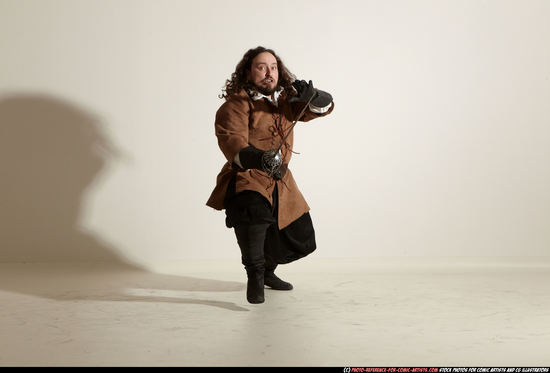 Man Adult Chubby White Fighting with sword Moving poses Army