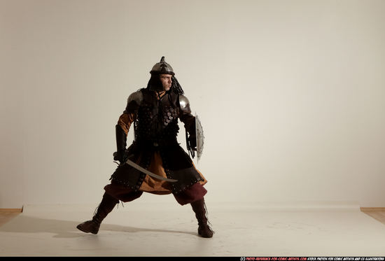 Man Adult Average White Fighting with sword Moving poses Army