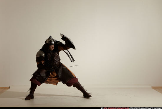 Man Adult Average White Fighting with sword Moving poses Army