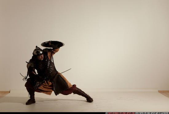 Man Adult Average White Fighting with sword Moving poses Army