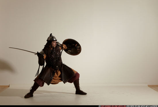 Man Adult Average White Fighting with sword Moving poses Army