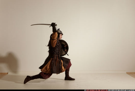 Man Adult Average White Fighting with sword Moving poses Army