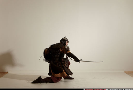 Man Adult Average White Fighting with sword Moving poses Army