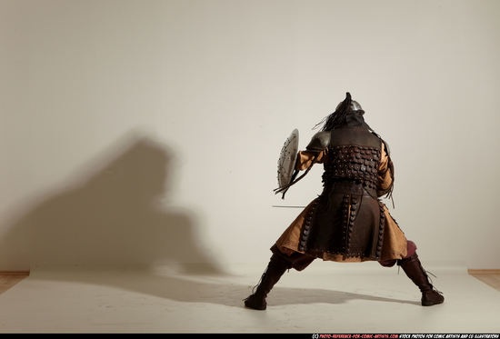 Man Adult Average White Fighting with sword Moving poses Army