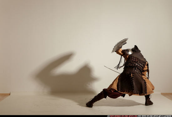 Man Adult Average White Fighting with sword Moving poses Army