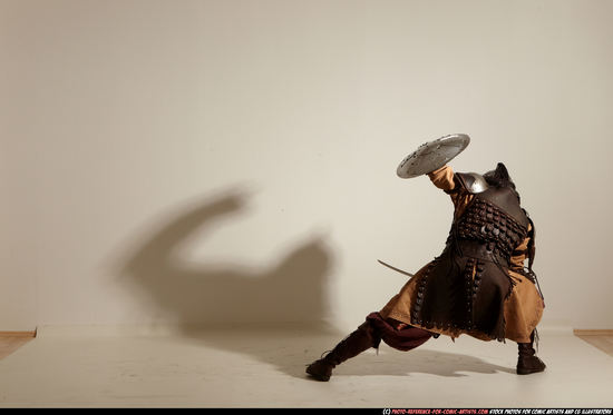 Man Adult Average White Fighting with sword Moving poses Army