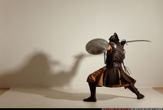 Man Adult Average White Fighting with sword Moving poses Army