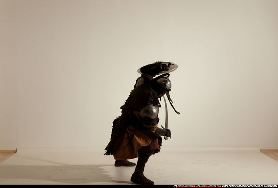 Man Adult Average White Fighting with sword Moving poses Army