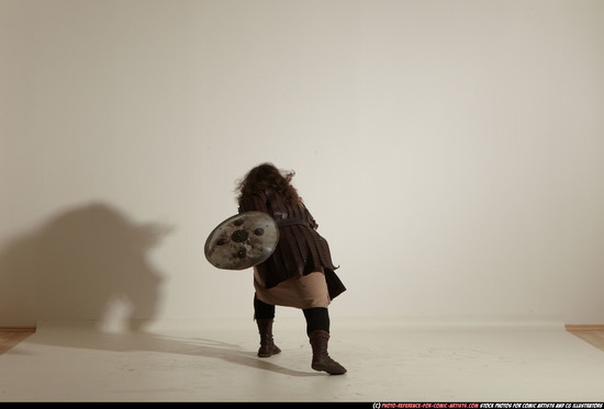 Man Adult Chubby White Fighting with sword Moving poses Army