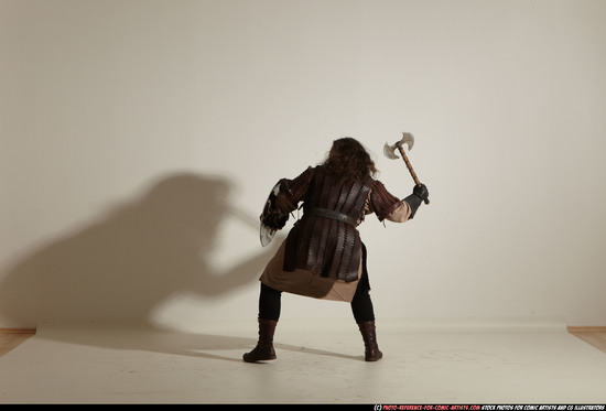 Man Adult Chubby White Fighting with sword Moving poses Army