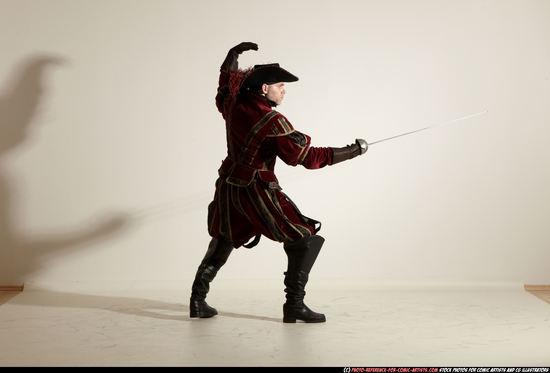 Man Adult Average White Fighting with sword Moving poses Army