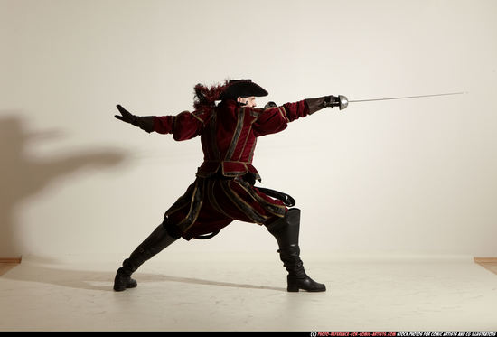 Man Adult Average White Fighting with sword Moving poses Army