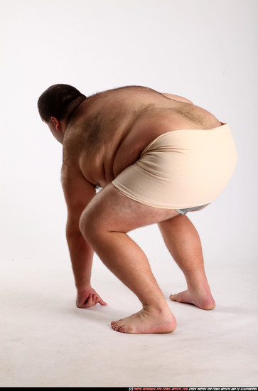 Man Adult Chubby White Martial art Kneeling poses