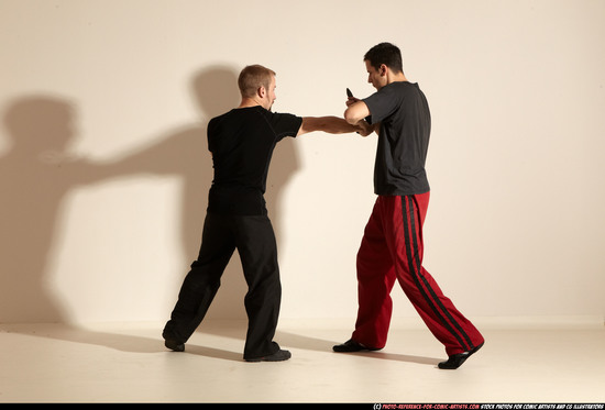 Adult Athletic White Martial art Moving poses Sportswear Men