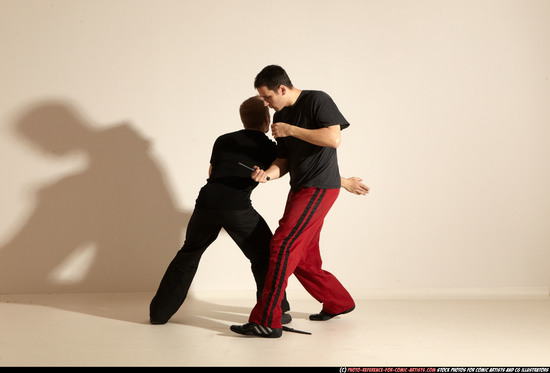 Adult Athletic White Martial art Moving poses Sportswear Men