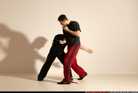 Adult Athletic White Martial art Moving poses Sportswear Men