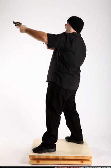 Man Adult Average White Fighting with gun Standing poses Casual