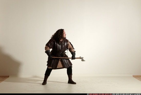 Man Adult Average White Fighting with sword Moving poses Army