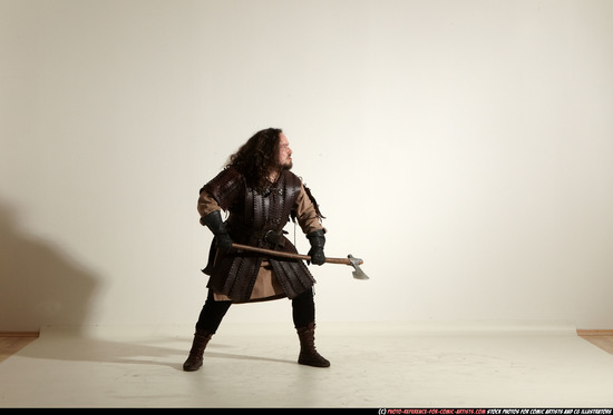 Man Adult Average White Fighting with sword Moving poses Army