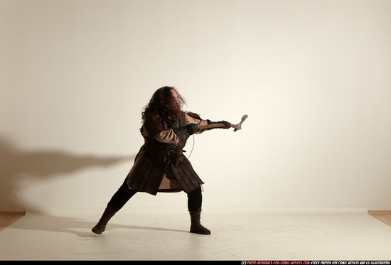 Man Adult Average White Fighting with sword Moving poses Army