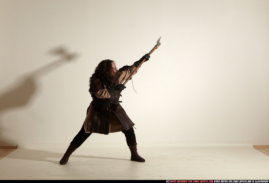 Man Adult Average White Fighting with sword Moving poses Army