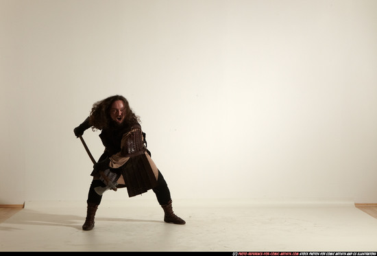 Man Adult Average White Fighting with sword Moving poses Army