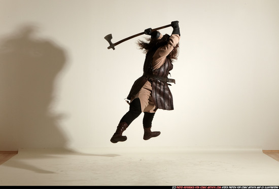 Man Adult Average White Fighting with sword Moving poses Army