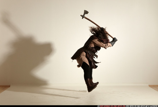 Man Adult Average White Fighting with sword Moving poses Army