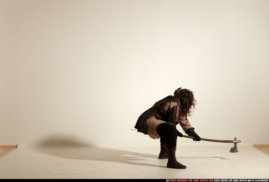 Man Adult Average White Fighting with sword Moving poses Army