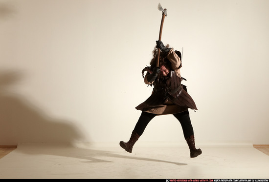 Man Adult Average White Fighting with sword Moving poses Army