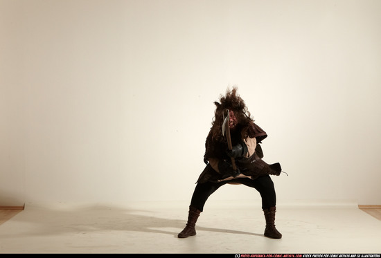 Man Adult Average White Fighting with sword Moving poses Army