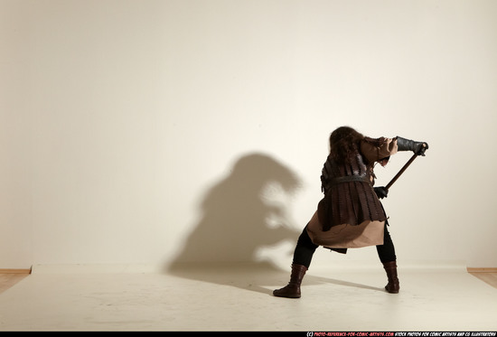 Man Adult Average White Fighting with sword Moving poses Army