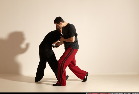 Adult Athletic White Martial art Moving poses Sportswear Men