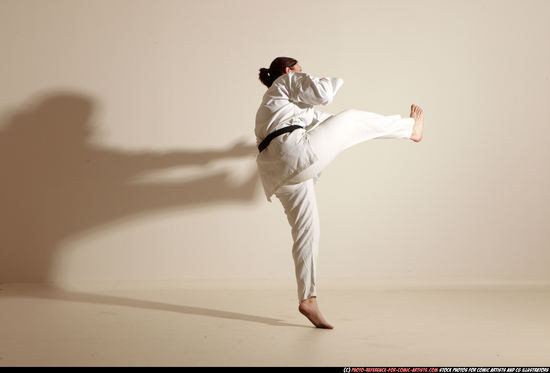 Woman Adult Average White Martial art Moving poses Sportswear