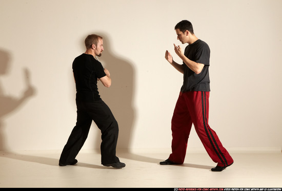 Adult Athletic White Martial art Moving poses Sportswear Men