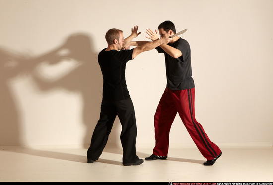 Adult Athletic White Martial art Moving poses Sportswear Men