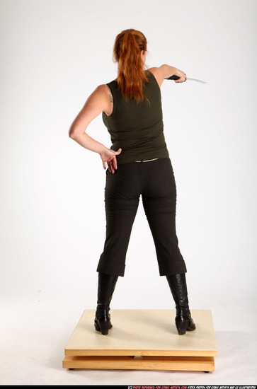 Woman Adult Athletic White Fighting with sword Standing poses Casual