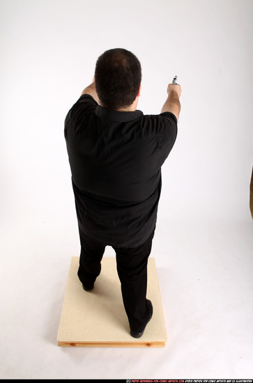 Man Adult Chubby White Fighting with gun Standing poses Business